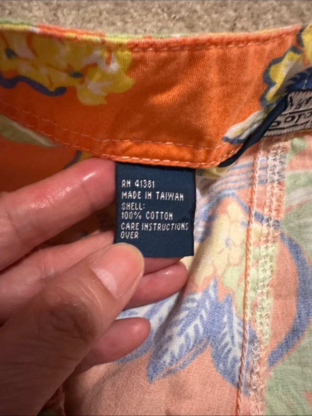 Vintage Polo Ralph  Lauren Hawaiian Ukulele Print Board Shorts Orange Resort-36